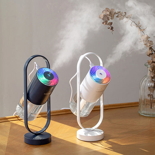 Magic Shadow USB Ultrasonic Humidifier - LED Projector Night Light & Portable Mini Air Purifier