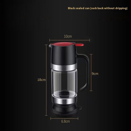 No-Drip Borosilicate Glass Honey Dispenser - 300ml/350ml Press-Type Syrup & Condiment Bottle with Suction Back Technology