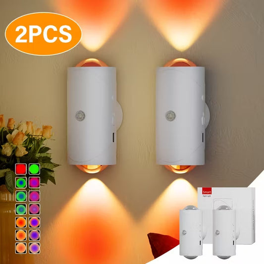 4PCS Color-sensing Motion Night Lights, Wall Lights, Cabinet Lights, Decorative Lights, With Three Lighting Modes, Available In Multiple Colors, Featuring Magnetic Installation